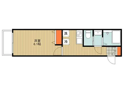 ウエストハイム粕壁(1K/1階)の間取り写真