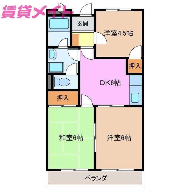 グランメール27(3DK/1階)の間取り写真