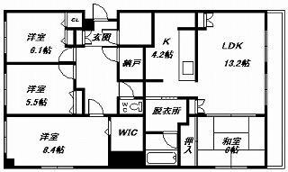 ポレスター旭川(4LDK/12階)の間取り写真