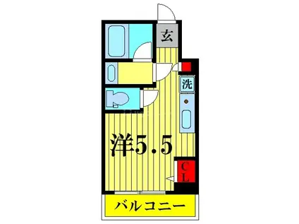 ボナール草加(ワンルーム/4階)の間取り写真