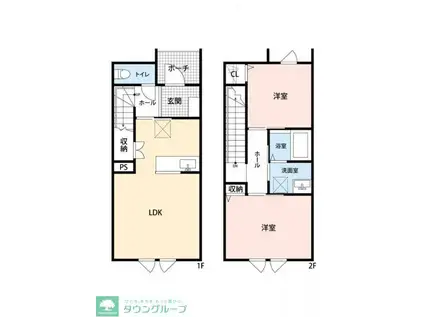 ウェルネストルーム吉川(2LDK/1階)の間取り写真