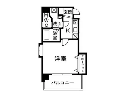 パルク大濠(1K/2階)の間取り写真