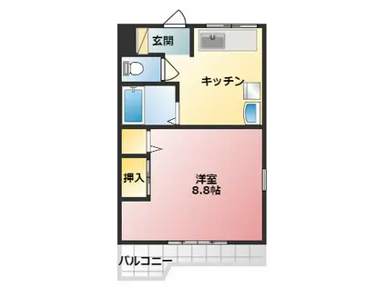 望月マンションIII(1K/3階)の間取り写真