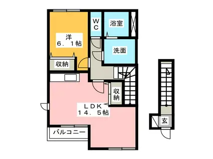 PETIT・FIELD(1LDK/2階)の間取り写真