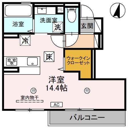 タウンさらII(ワンルーム/1階)の間取り写真