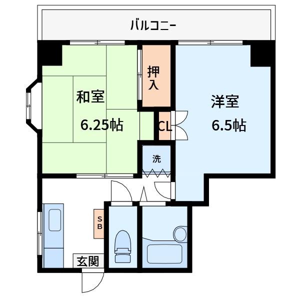 ヴィスタハウス(2K/5階)の間取り写真