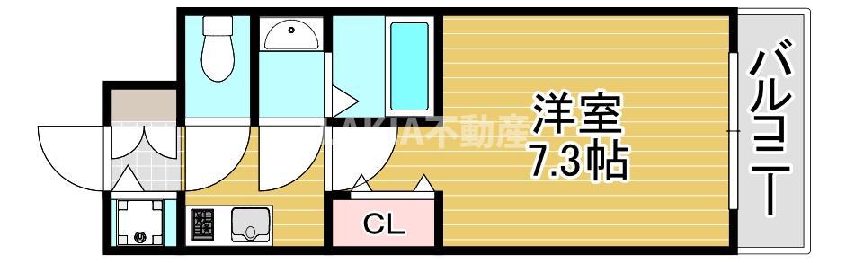 S-RESIDENCE都島ELEGANT(1K/3階)の間取り写真