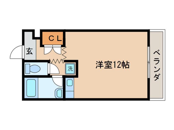グレースコーポ(ワンルーム/6階)の間取り写真