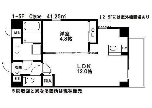 ロジュマンエスト(1LDK/1階)の間取り写真