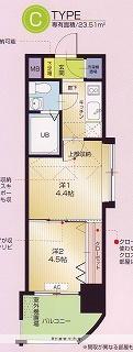 51 PROJECT2100日赤通(2K/7階)の間取り写真