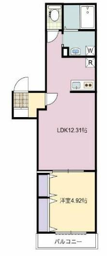 LAVING COURT 戸田(1LDK/2階)の間取り写真