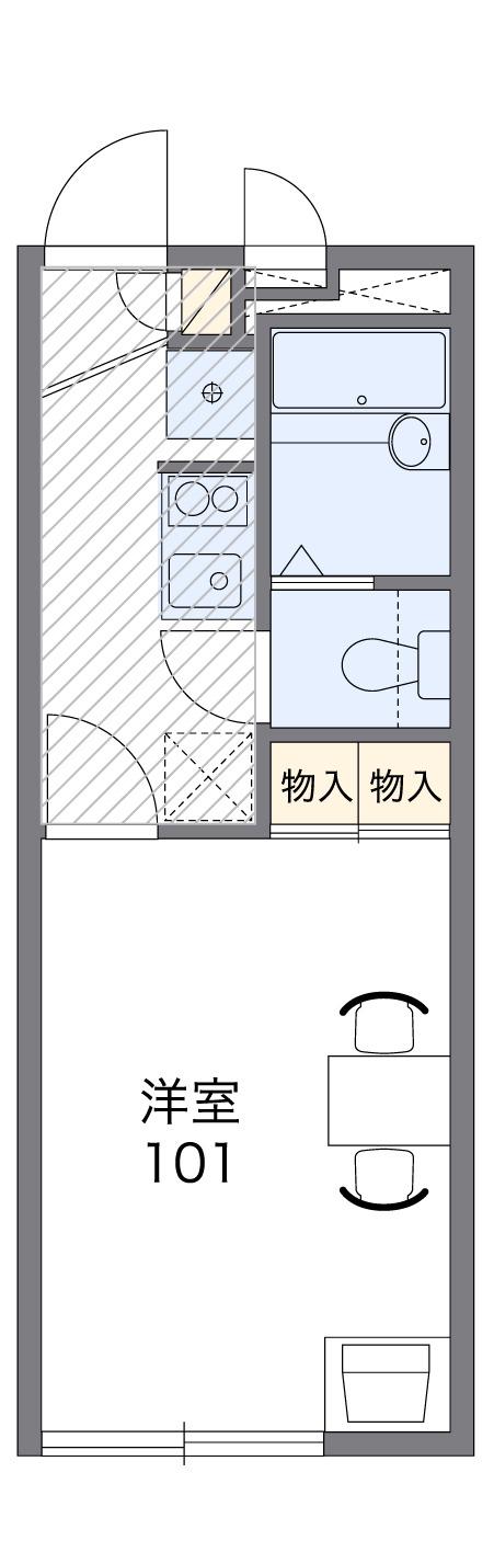 グランドゥール綾(1K/2階)の間取り写真