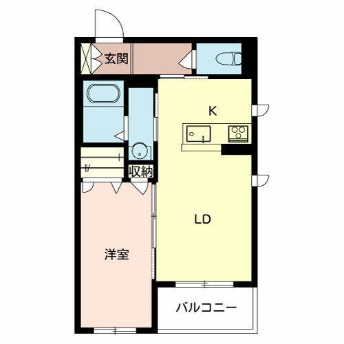 シャーメゾン森河内西(1LDK/3階)の間取り写真