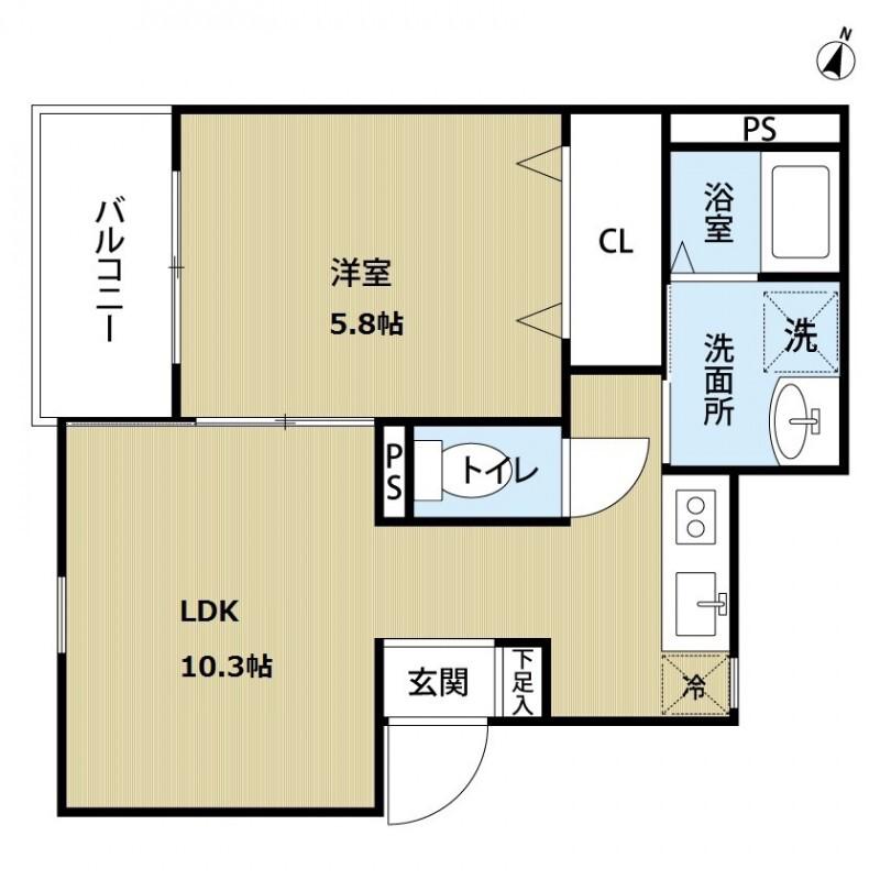 フィナンス(1LDK/2階)の間取り写真