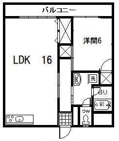 重信マンション(1LDK/4階)の間取り写真