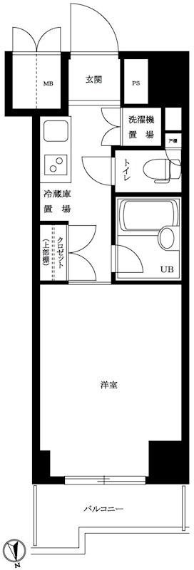 ルーブル南麻布(1K/12階)の間取り写真