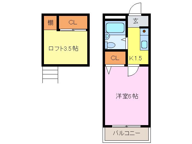 ロイヤル和泉PARTI(1K/3階)の間取り写真