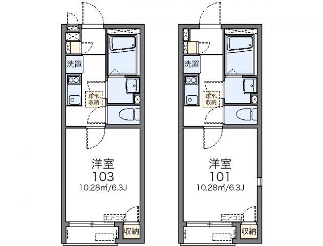 広島電鉄宮島線 東高須駅 徒歩8分 2階建 築12年(1K/1階)の間取り写真