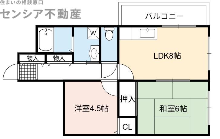 ゼンラフォーレ(2LDK/4階)の間取り写真