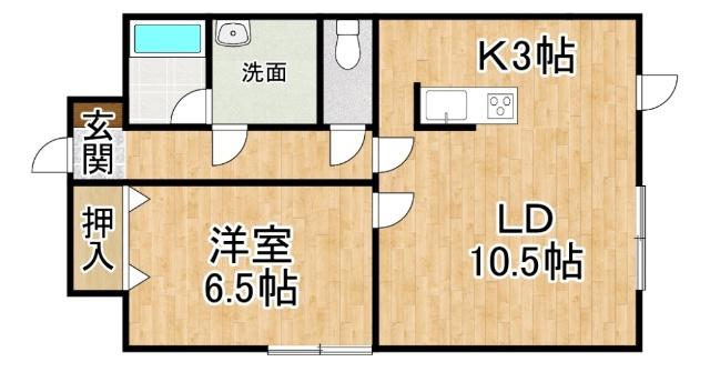 大通11丁目ビル(1LDK/5階)の間取り写真