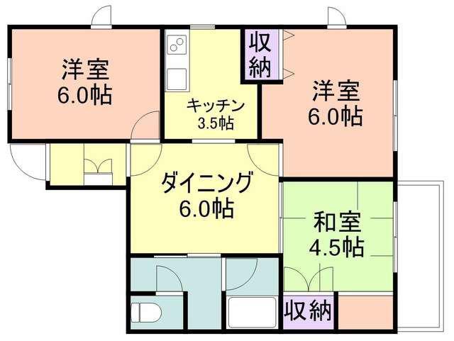 ガーデンコート中之島(3LDK/1階)の間取り写真