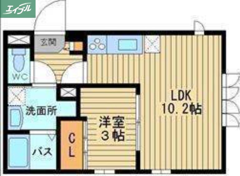 ドミール青江(1LDK/2階)の間取り写真