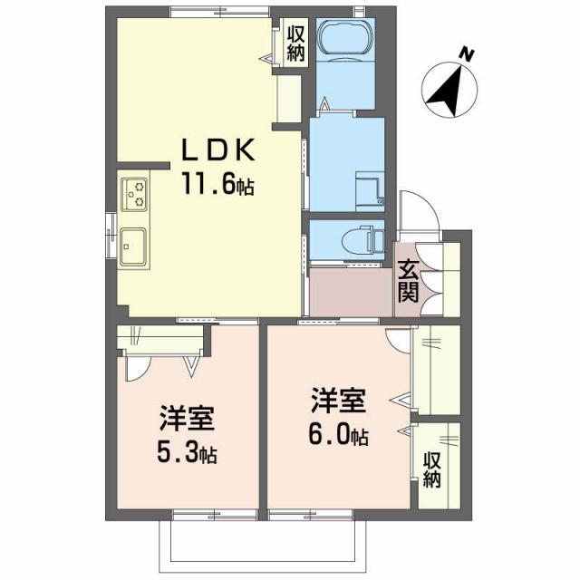 シャーメゾンK・T(2LDK/1階)の間取り写真