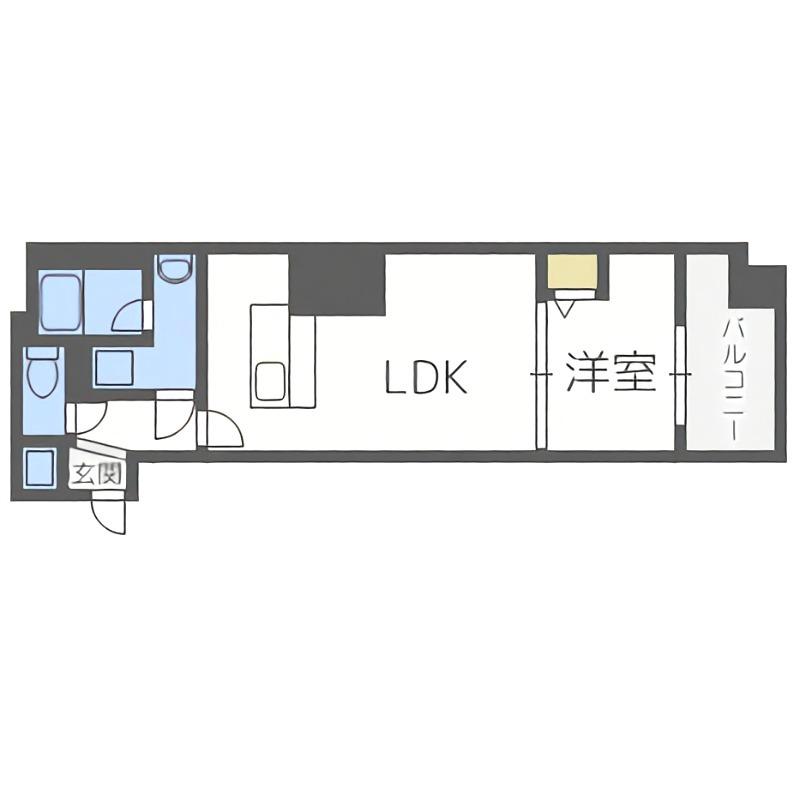 アルファタワー札幌南4条(1LDK/14階)の間取り写真