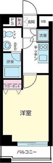 プレールドゥーク中野坂上(1K/2階)の間取り写真