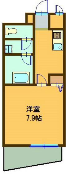 アミスタ―大供(1K/10階)の間取り写真