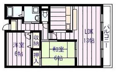 メゾンドゥボヌール(2LDK/1階)の間取り写真