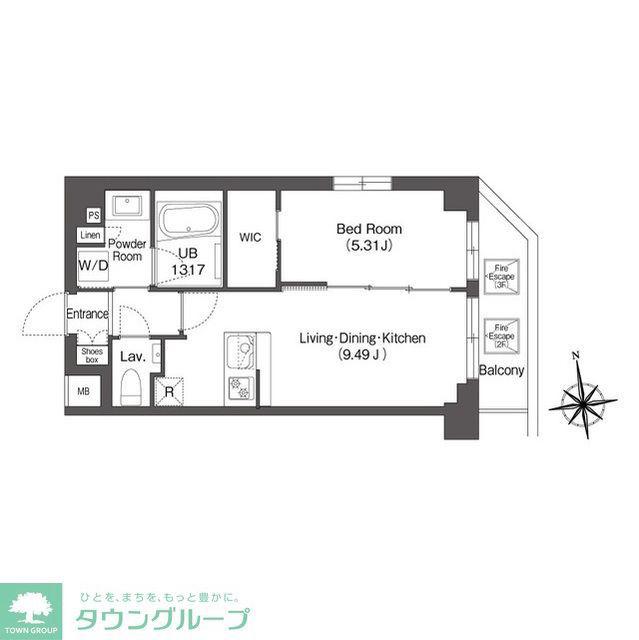 ディームス浦安(1LDK/1階)の間取り写真