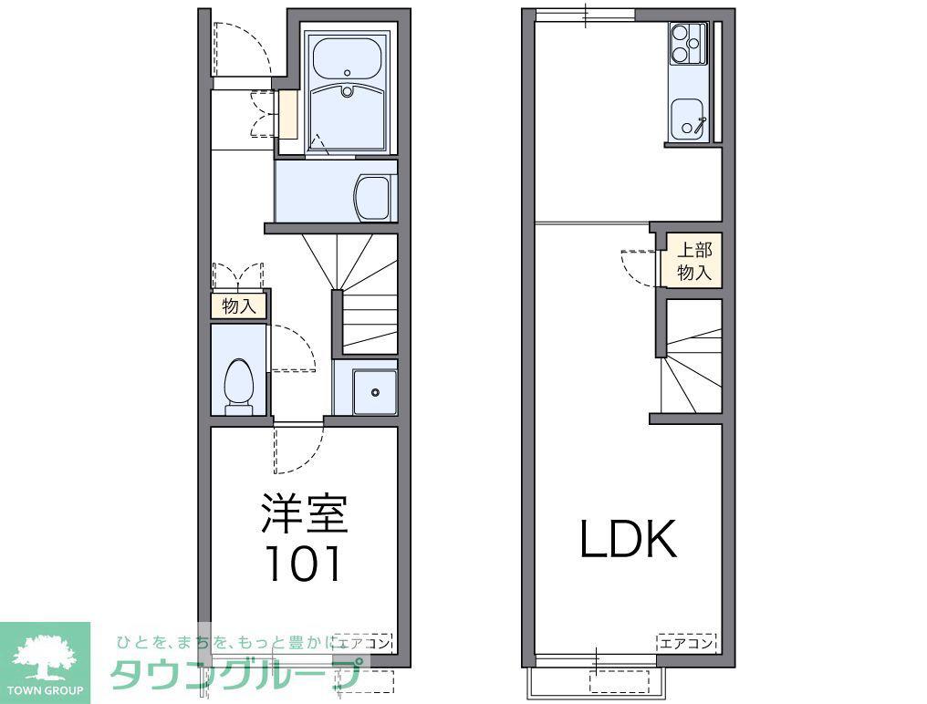 レオネクスト岡III(1LDK/1階)の間取り写真