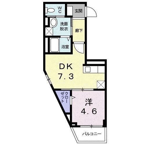 アルバ セッテ(1DK/2階)の間取り写真