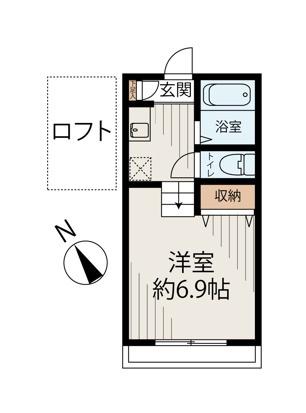 フリーハンド上大岡(1K/1階)の間取り写真