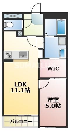ネオステージ八王寺町(1LDK/3階)の間取り写真