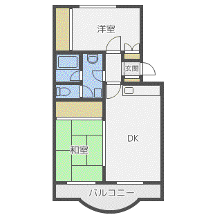 ピアレス麻生(2LDK/2階)の間取り写真