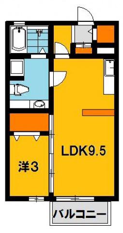 ヴェルデ・ナチュールIII(1LDK/2階)の間取り写真