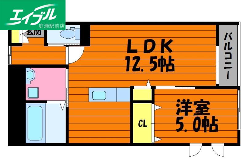 IRIS総社中央(1LDK/3階)の間取り写真