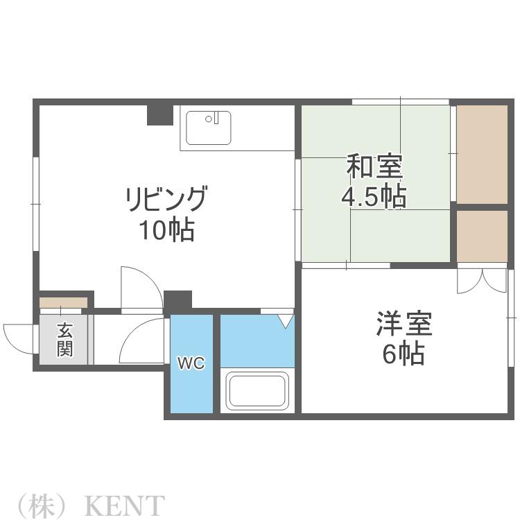 ミコーハイツ(2LDK/2階)の間取り写真