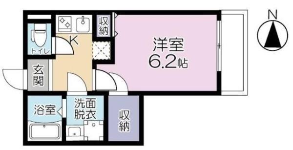 ウィンドヒル横浜(1K/2階)の間取り写真