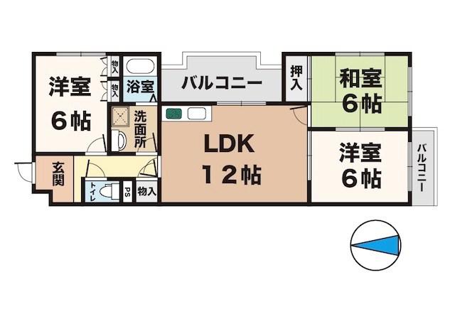 ハイツポールベール(3LDK/2階)の間取り写真