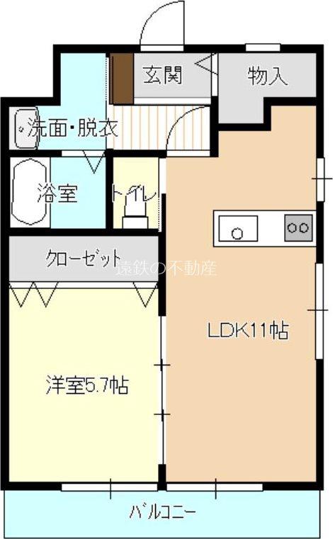 サンプランタン(1LDK/2階)の間取り写真