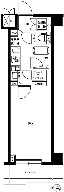 ルーブル清澄白河参番館(1K/2階)の間取り写真