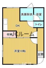 コーポひまわり(1DK/2階)の間取り写真