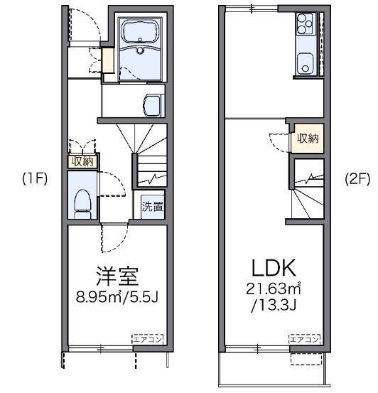 レオネクストルナカーサ(1LDK/1階)の間取り写真