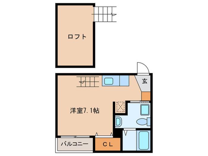 CHOCOLATEII(ワンルーム/2階)の間取り写真
