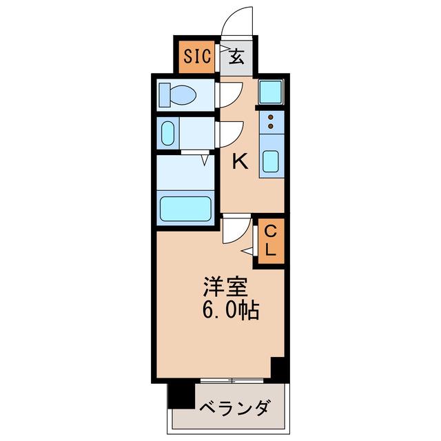 アドバンス名古屋ブランシュ(1K/11階)の間取り写真