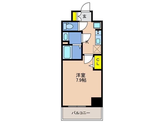 プレサンス神戸セレスティア(1K/3階)の間取り写真