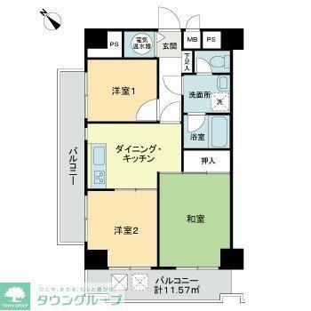 ライオンズプラザお茶の水(3DK/5階)の間取り写真